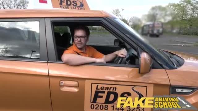 Fake driving school lucky young lad seduced by his busty milf examiner